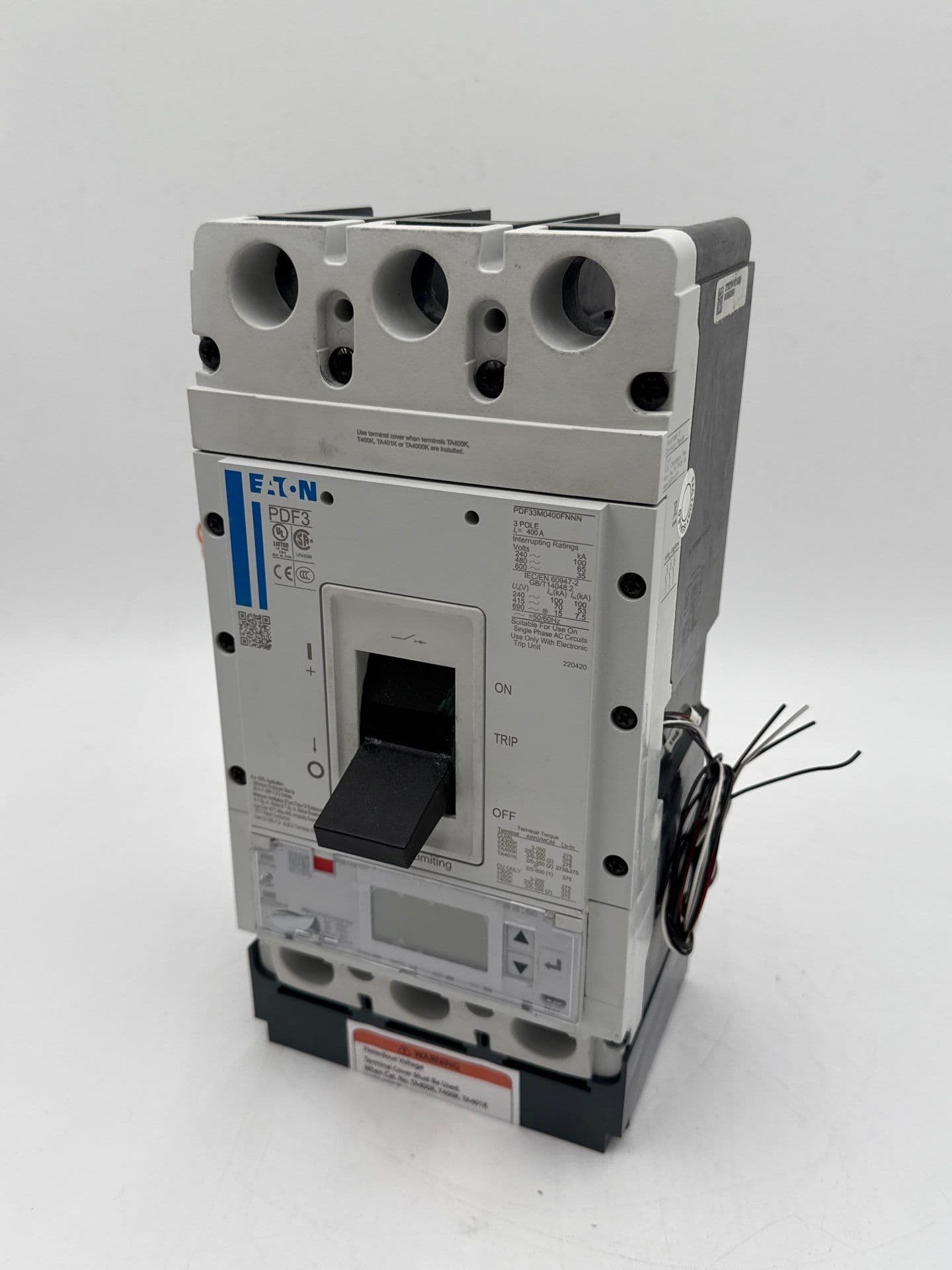 Eaton PDF33M0400FNNN Circuit Breaker 400A 3P 600V PDF3 400 Amp 3 Pole – image 1