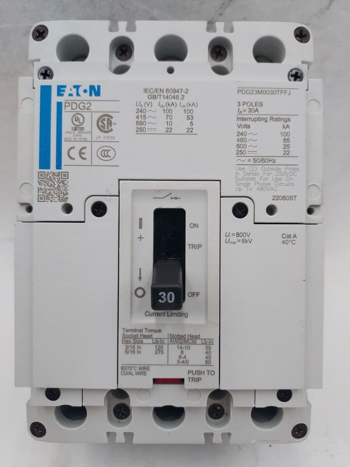 Eaton PDG23M0030TFFJ Circuit Breaker — image 1 of 6