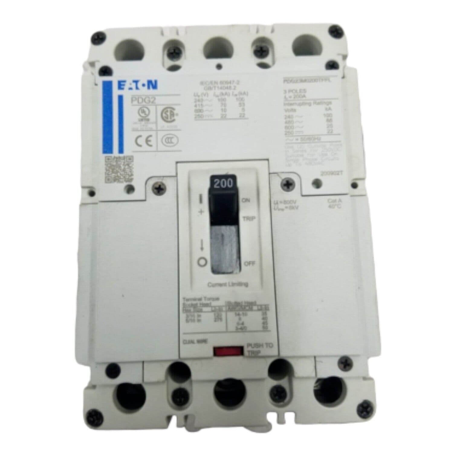 Eaton PDG23M0200TFFL Circuit Breaker 200A 3P 600V PDG2 3 pole 200 Amp – image 1