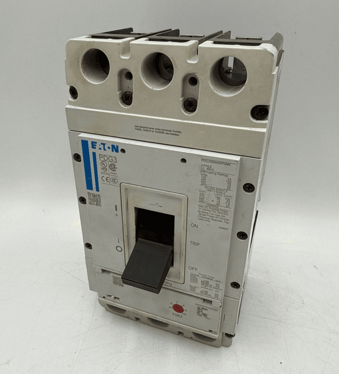Eaton PDG33M0400FNNN Circuit Breaker 3P 600V w/ 300A Trip PDG3XTFA30300 300 Amp