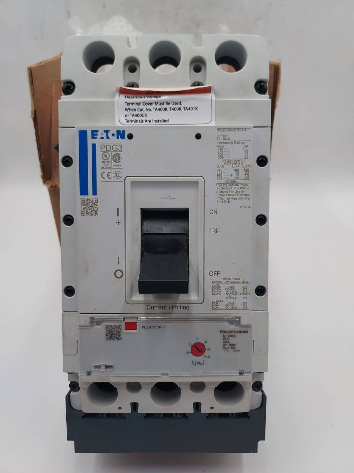 Eaton PDG33M0400TFAN Circuit Breaker — image 1 of 8