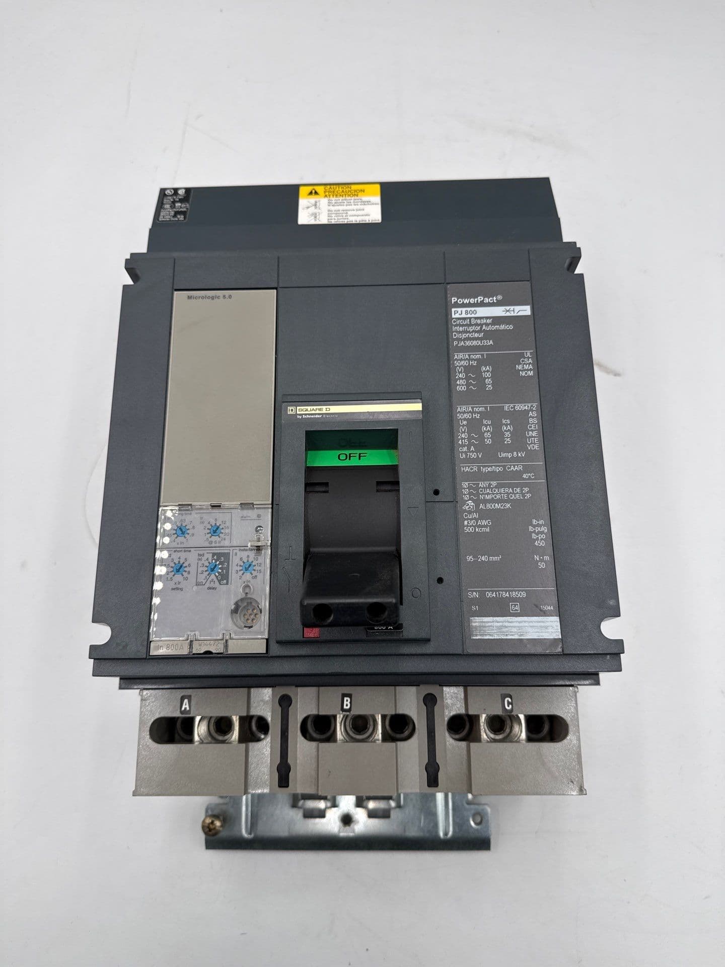 Square D PJA36080U33A I-Line Circuit Breaker 800A 3P 600V PJA 800 Amp 3 Pole – image 1