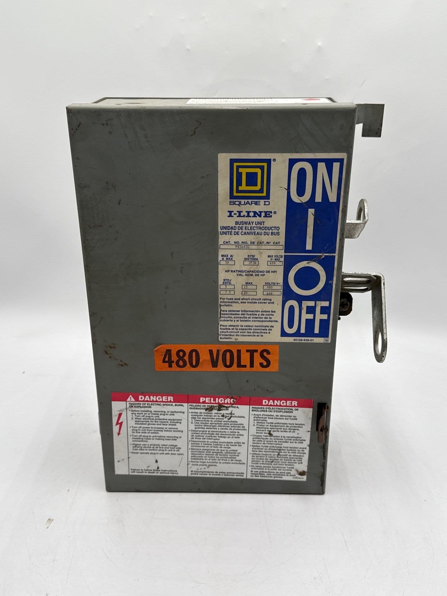 Square D PQ3603G Bus Plug 30A 600V 3PH 3W I-Line Busway Switch Unit 30 Amp – image 1