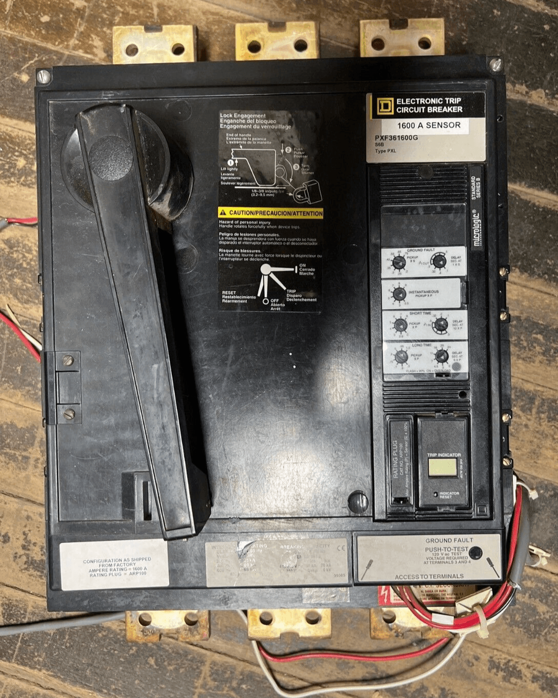 Square D PXF361600G Circuit Breaker 1600A 3P 600V 3PH Ground Fault Bolt On – image 1