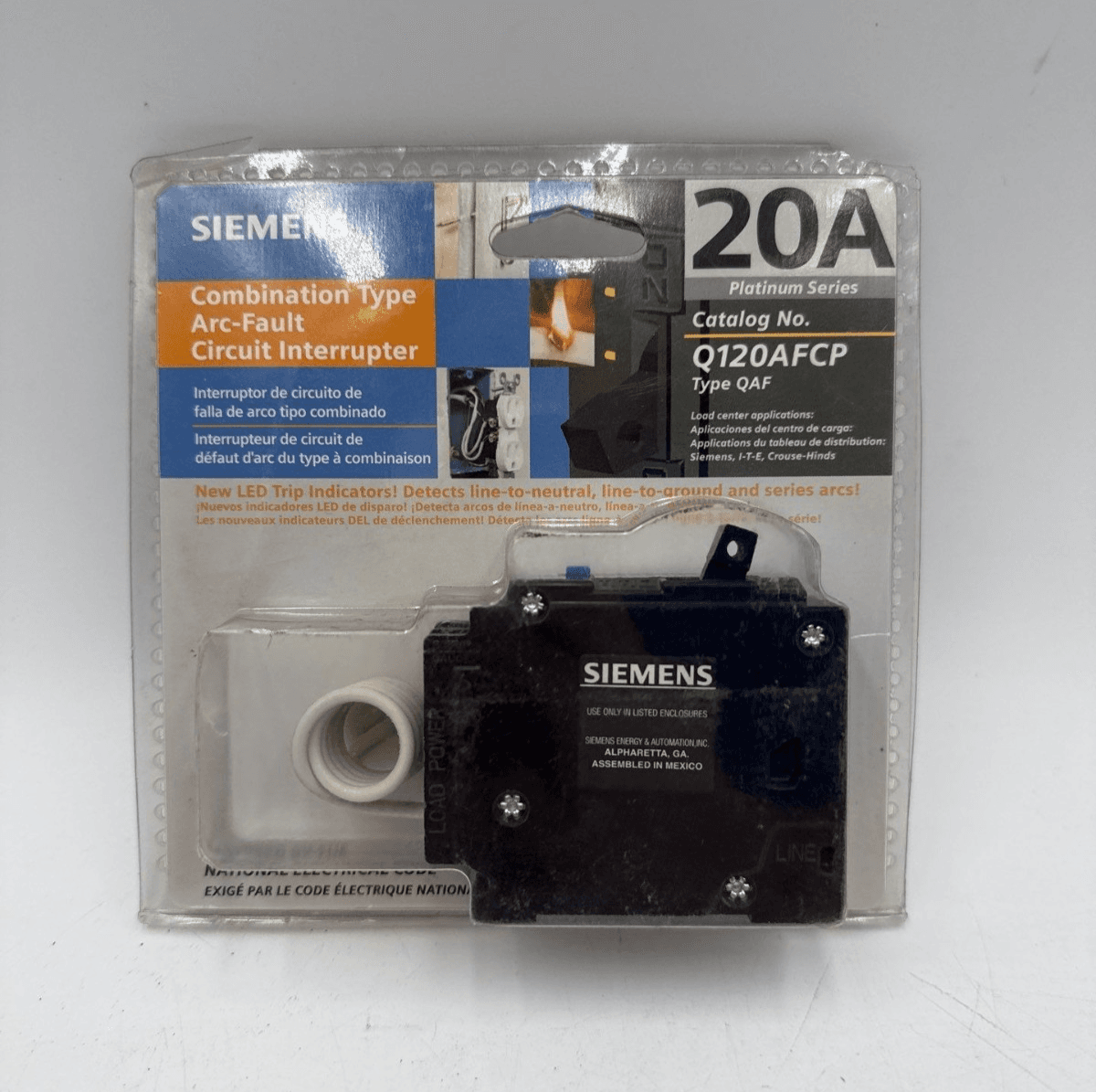 Siemens Q120AFCP Circuit Breaker 20A 1P 120V QAF 20 Amp 1 Pole Arc Fault Q120AF – image 1