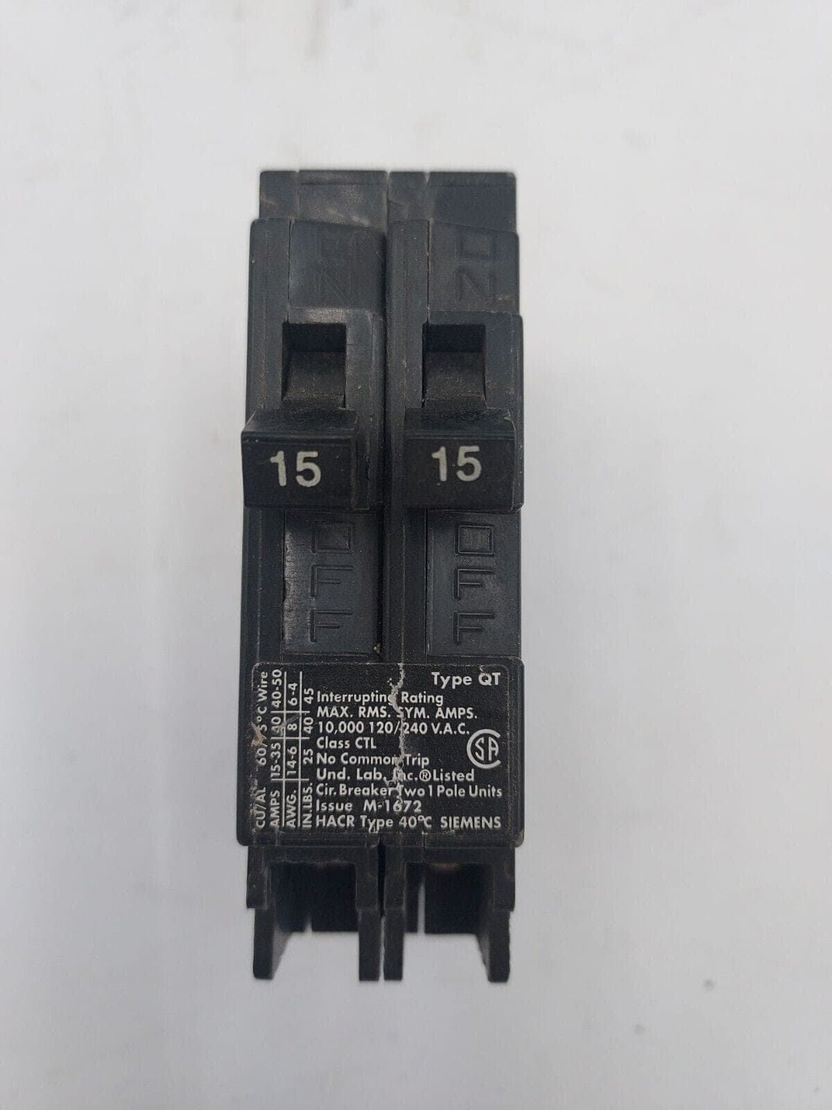 Siemens Q1515 Circuit Breaker — image 1 of 5