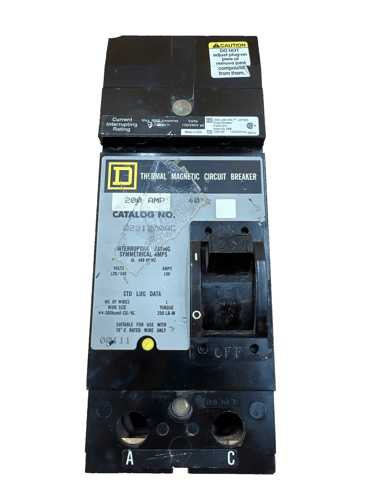 Square D SQD Q221200AC Circuit Breaker — image 1 of 7