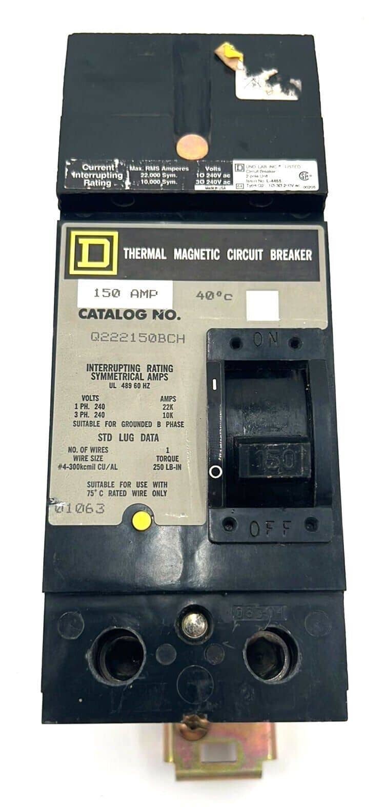 Square D Q222150BCH Circuit Breaker — image 1 of 7