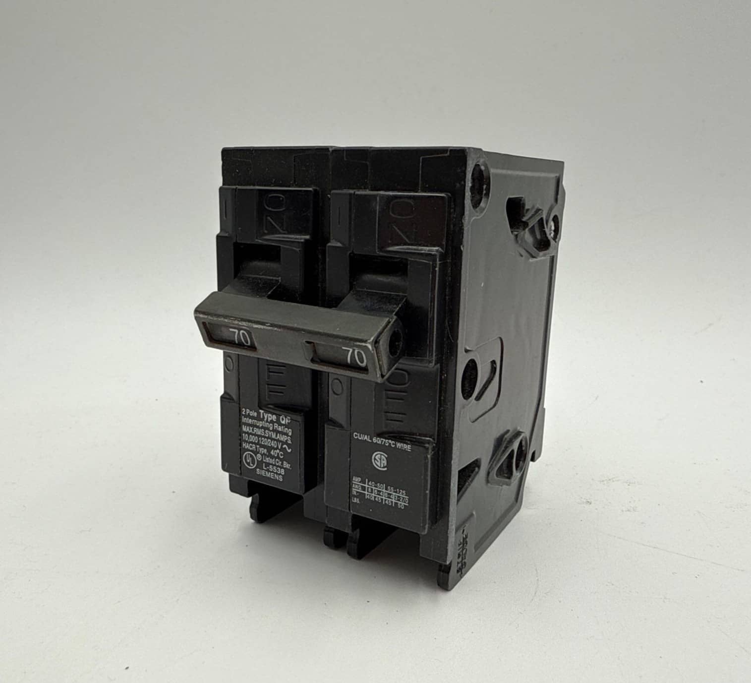 Siemens Q270 Plug On Circuit Breaker 70A 2P 120/240V QP 70 Amp 2 Pole