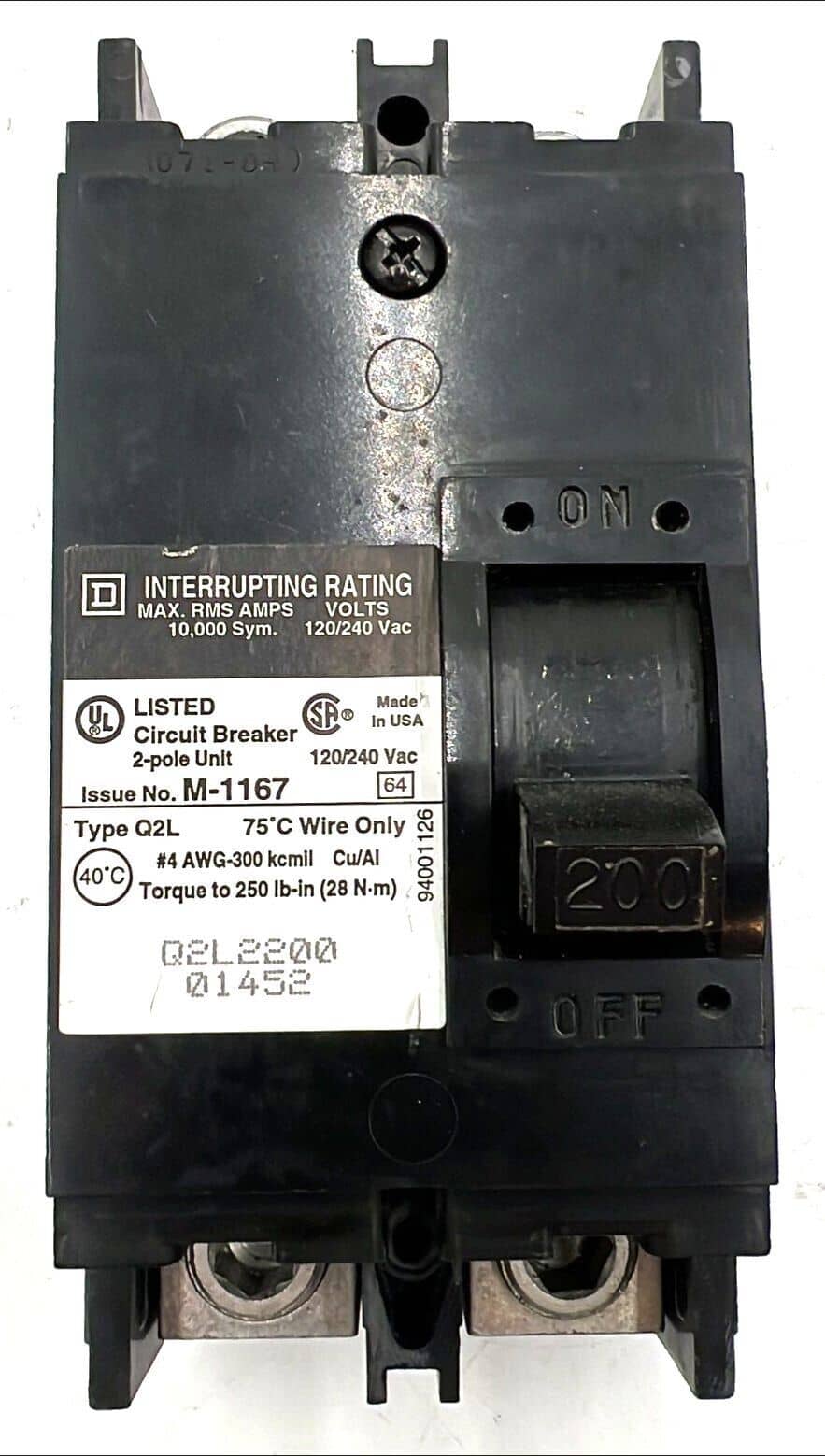 Square D Q2L2200 Circuit Breaker — image 1 of 7