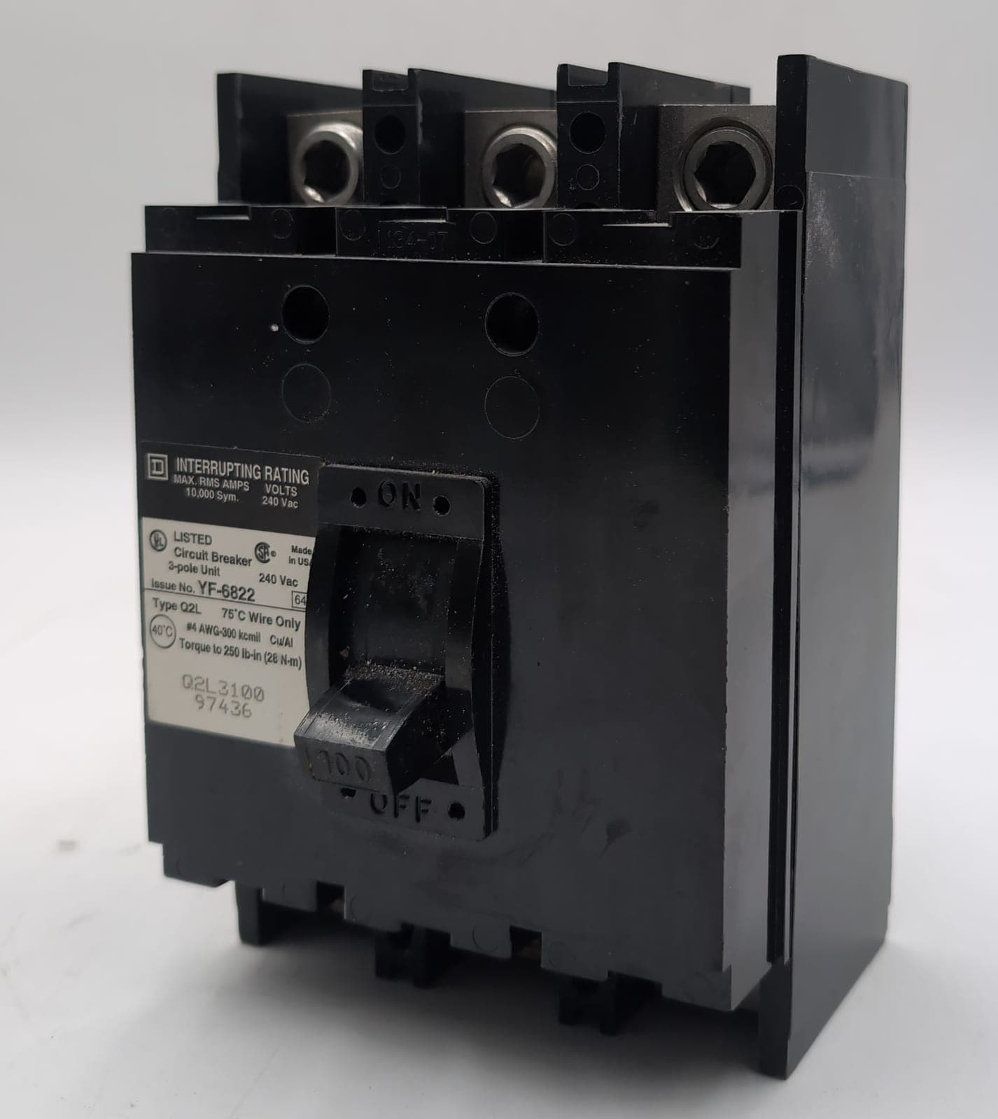Square D Q2L3100 Circuit Breaker — image 1 of 7