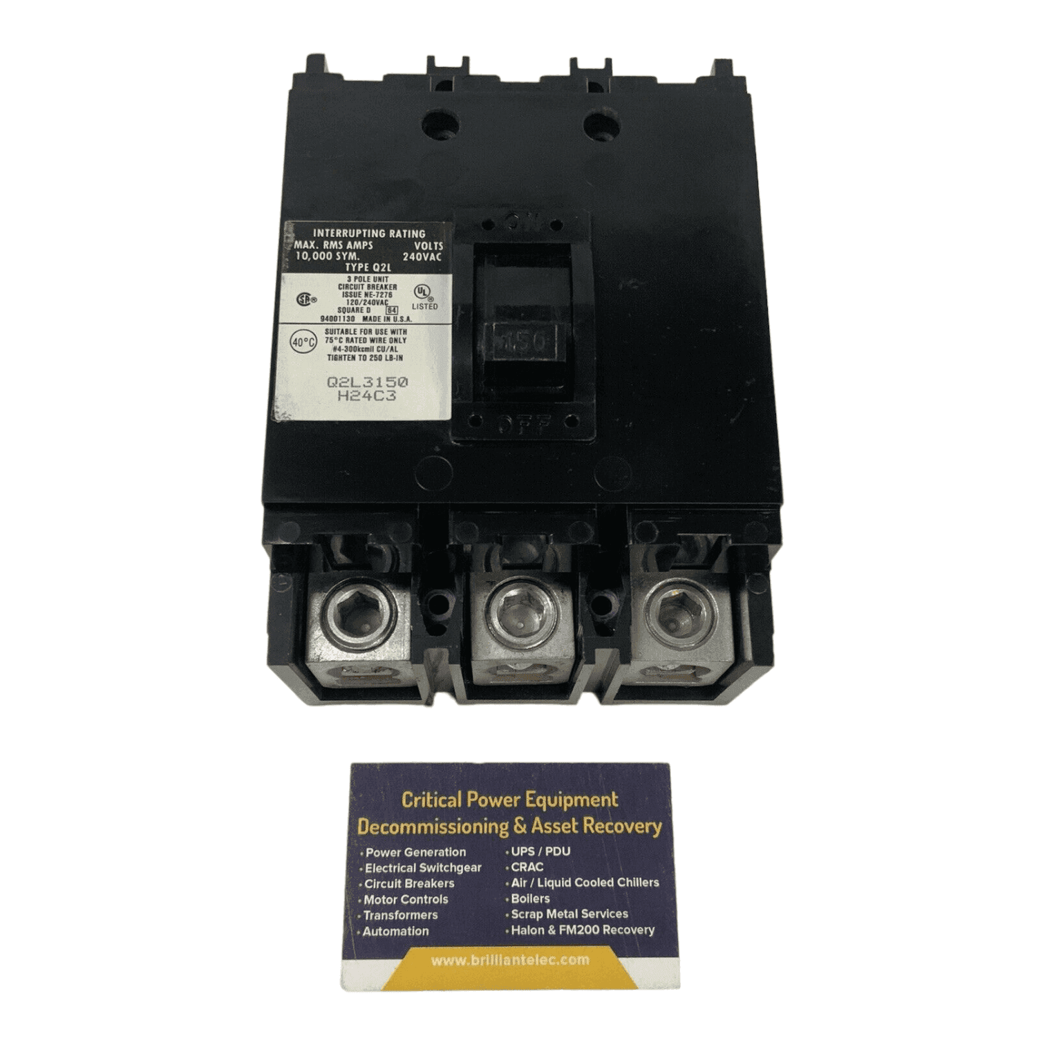 Square D Q2L3150 Circuit Breaker — image 1 of 5