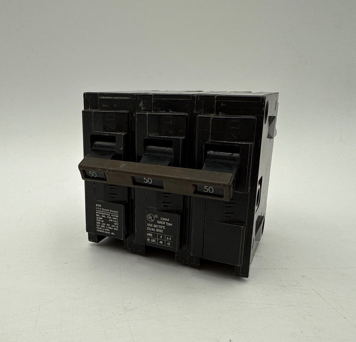 Siemens ITE Q350 Plug On Circuit Breaker 50A 3P 240V QP 50 Amp 3 Pole – image 1