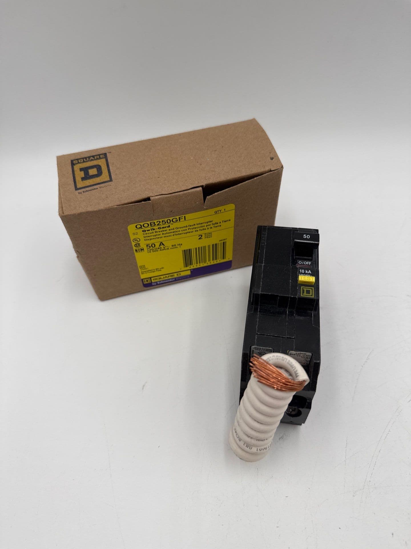 Square D QOB250GFI Circuit Breaker 50A 2P 240V QOB 50 Amp 2 Pole Ground Fault