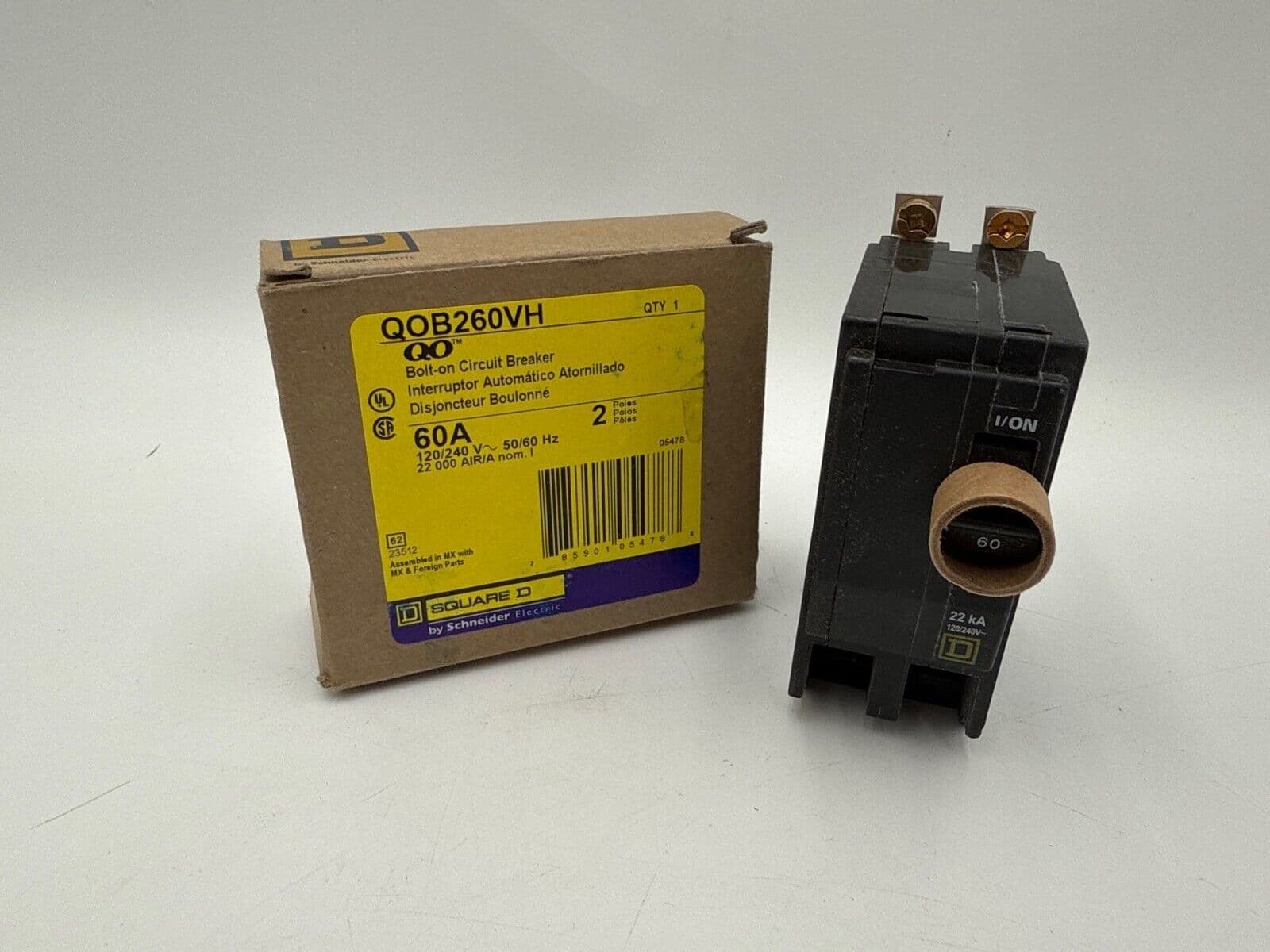 Square D QOB260VH Circuit Breaker 60A 2P 120/240V 22ka QOB 60 Amp 2 Pole – image 1