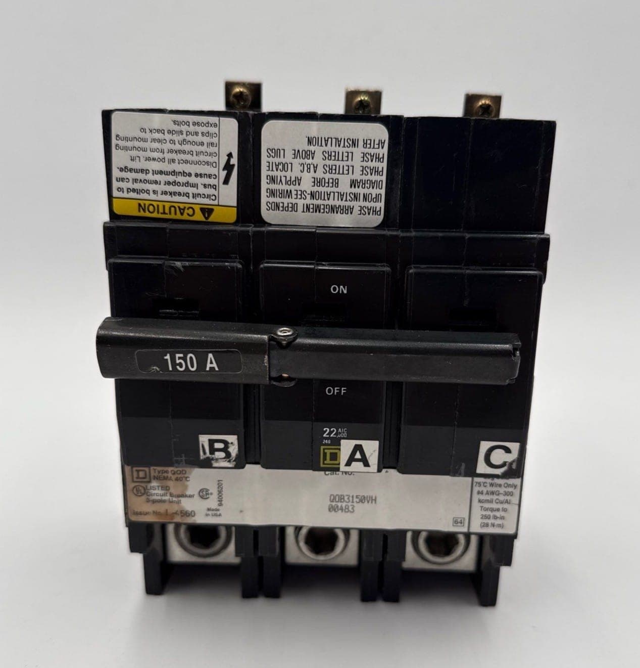 Square D QOB3150VH Circuit Breaker — image 1 of 8