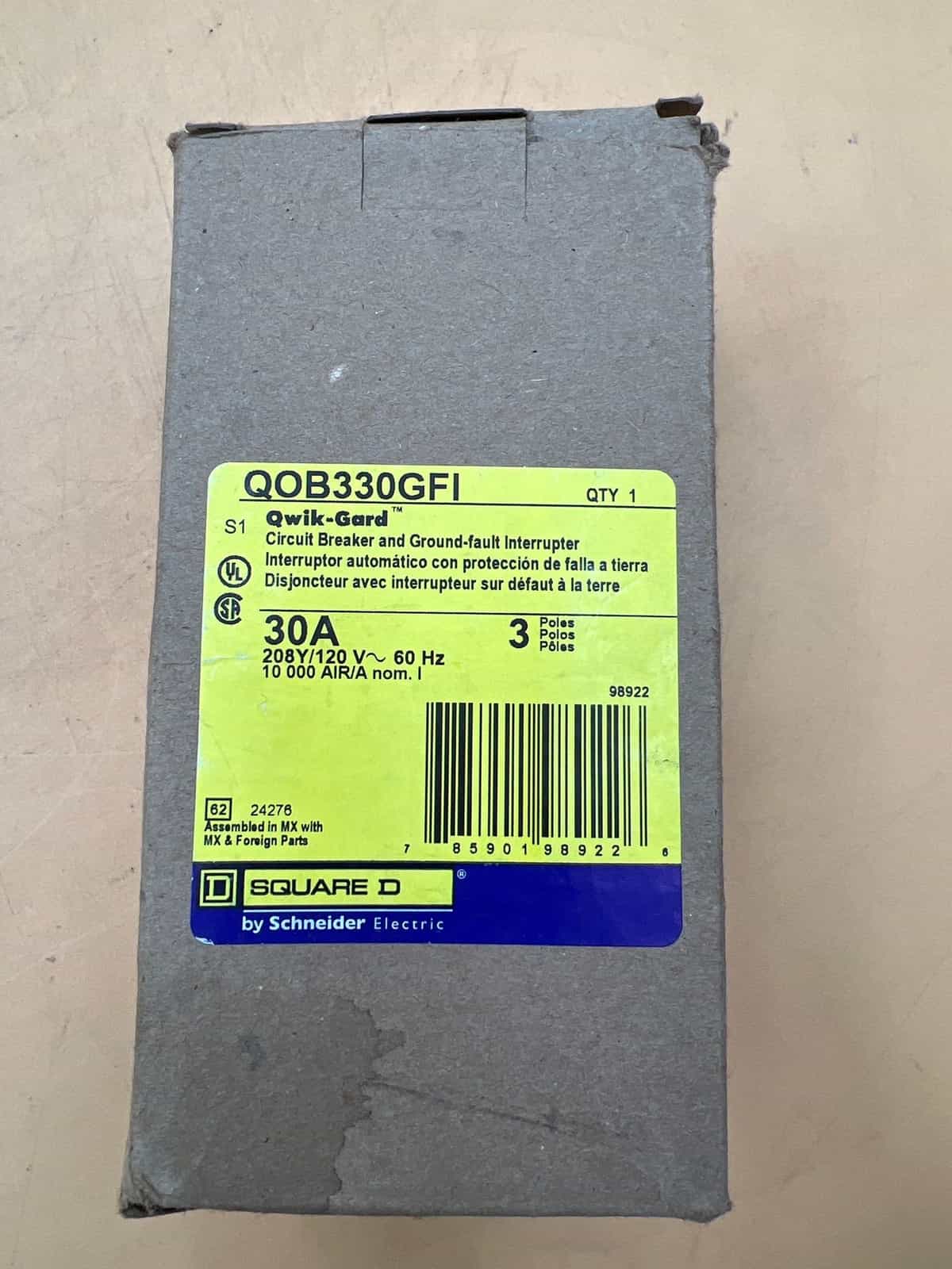 Square D QOB330GFI Circuit Breaker — image 1 of 8