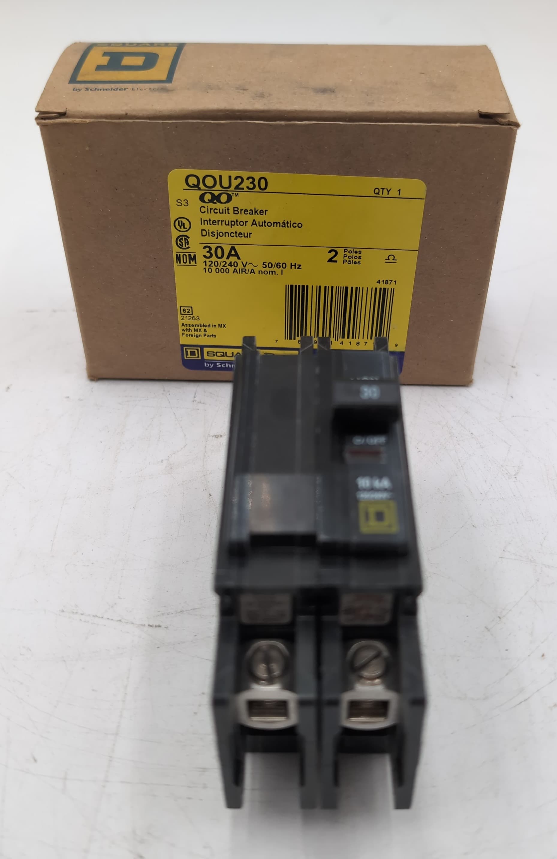 Square D QOU230 Circuit Breaker 30 Amp 2 Pole 120/240V Bolt-On QOU 30A NEW – image 1