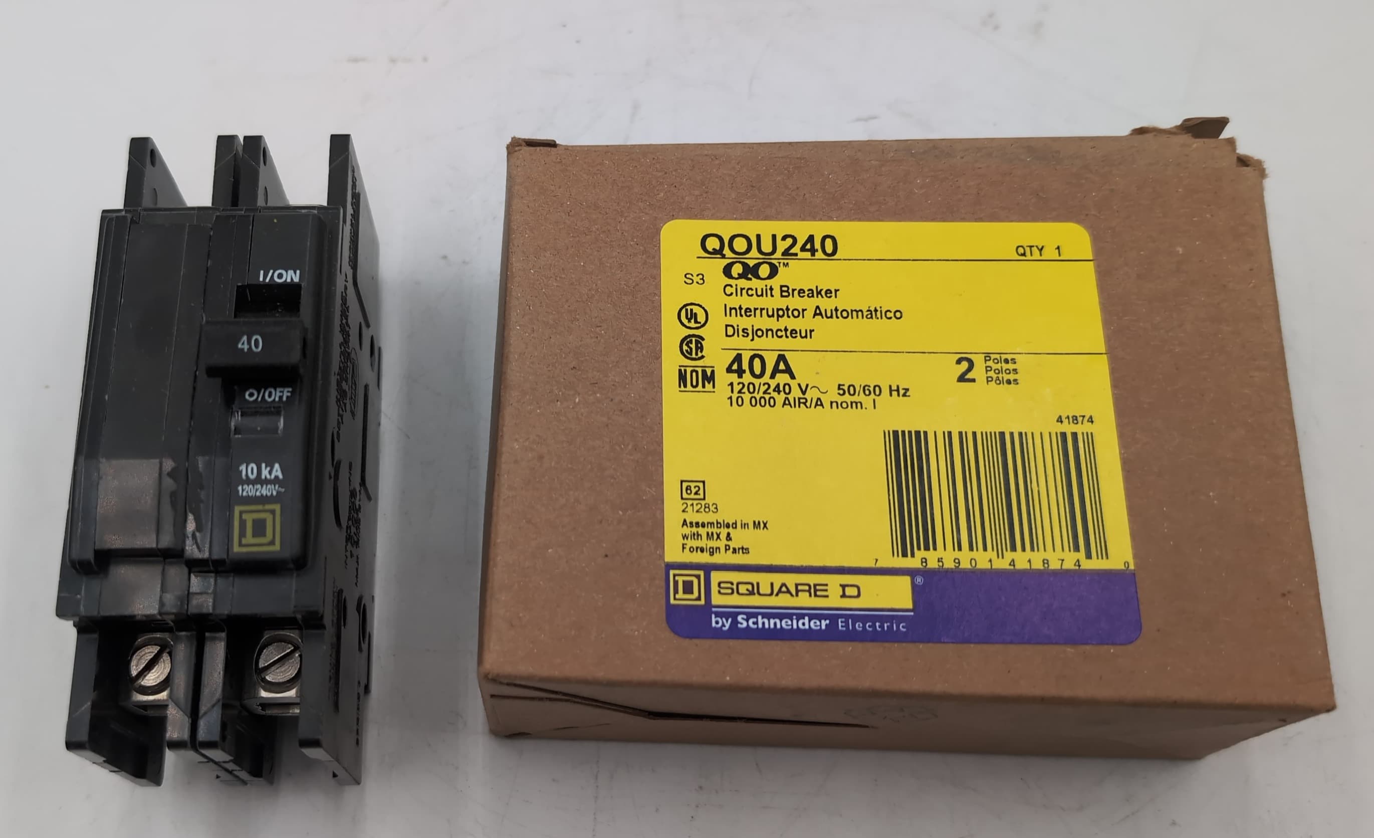 Square D QOU240 Miniature Circuit Breaker 40 Amp 2-Pole 120/240V Unit Mount New – image 1