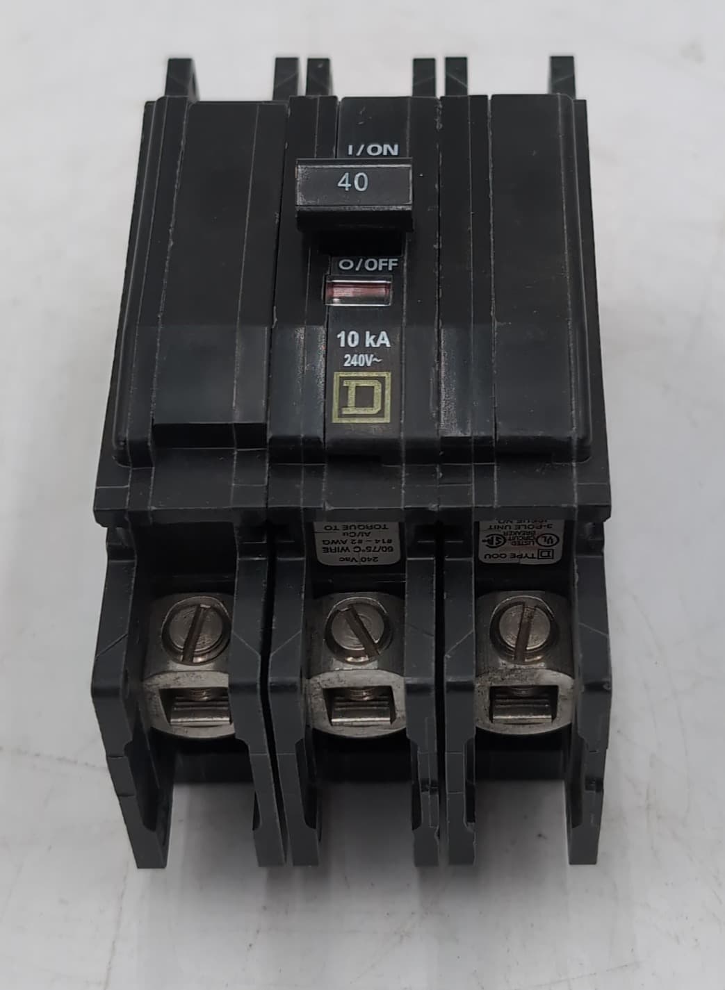 Square D QOU340 40 Amp 3 Pole 240V Circuit Breaker Unit Mount 3P 40A NEW – image 1