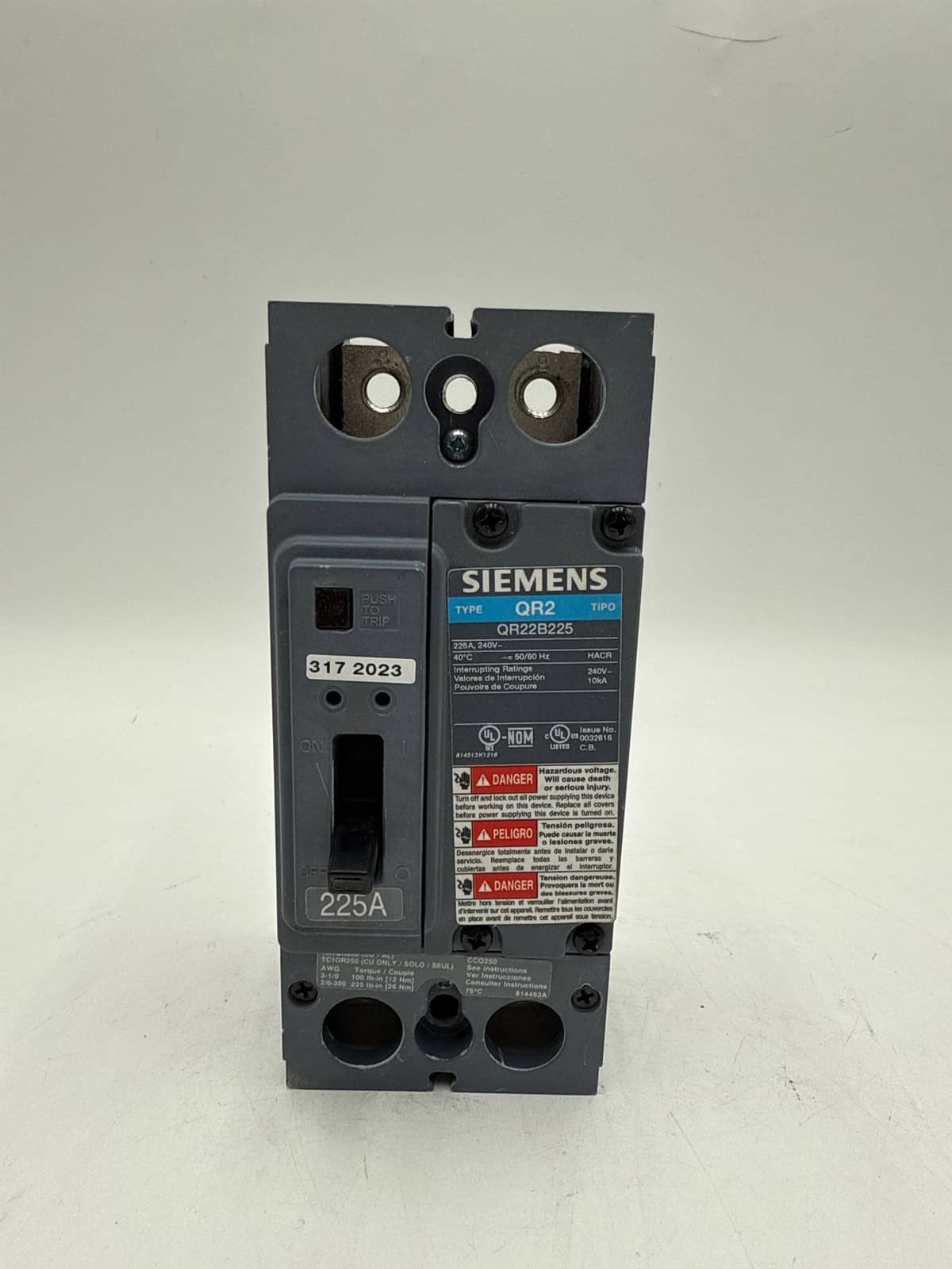 Siemens QR22B225 Circuit Breaker — image 1 of 7