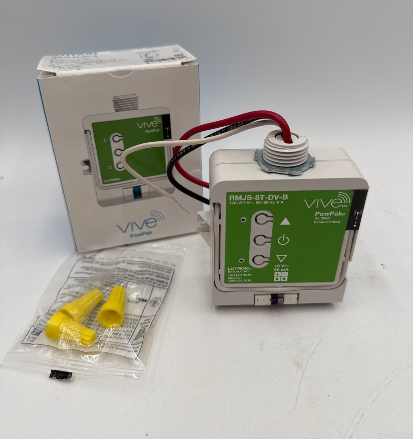 Lutron RMJS-8T-DV-B PowPak Dimming Module 120/277V 8A 50/60Hz Plenum Rated – image 1