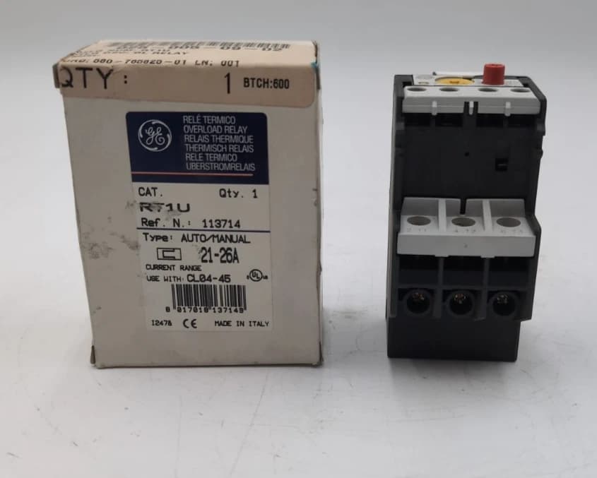 GE RT1U Thermal Overload Relay 21-26A for Class CL04-05 Contactors New in Box – image 1