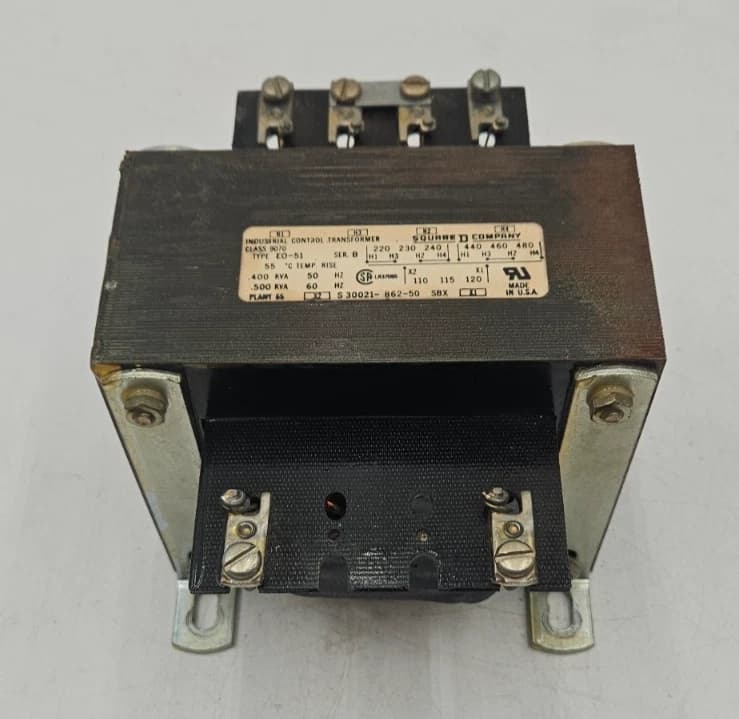 0.500kVA Square D S30021-862-50 Iindustrial Control Transformer CLASS 9070 480V