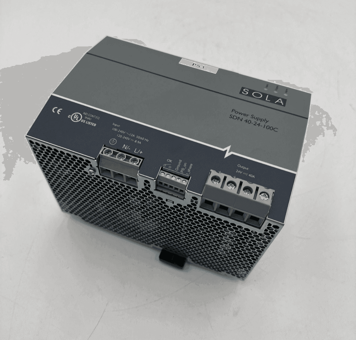 Emerson SOLA Hevi Duty SDN 40-24-100C Power Supply In 100-240V 12A Out 24VDC 40A