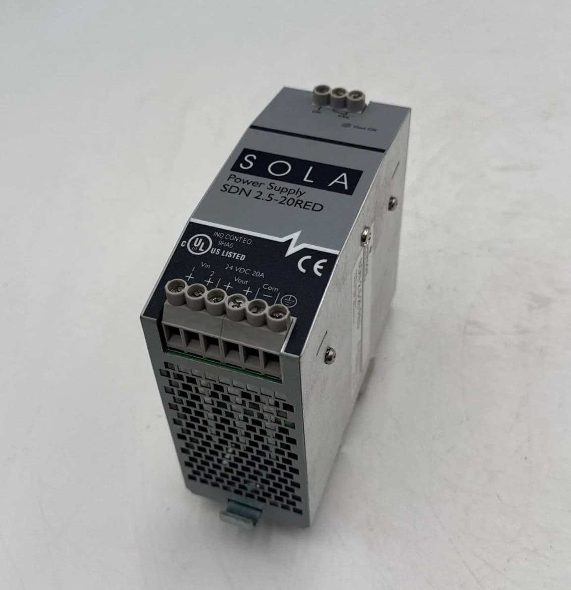 SOLA SDN 2.5-20RED Power Supply 20A 24VDC 480 Watt Output DIN SDN2520RED – image 1