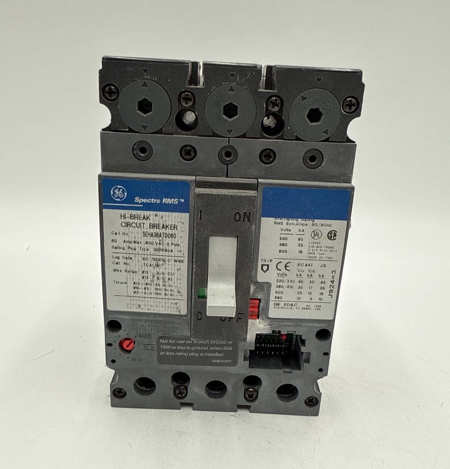 GE SEHA36AT0060 Circuit Breaker — image 1 of 7