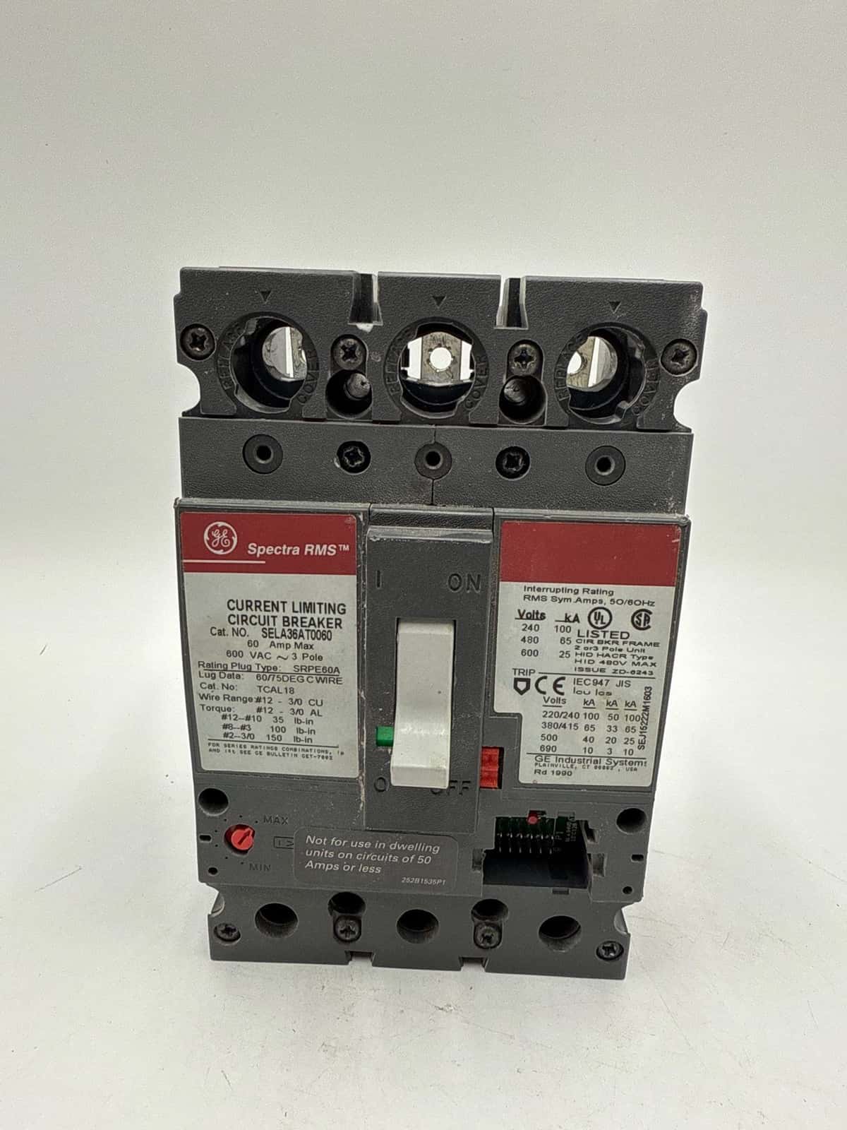 GE SELA36AT0060 Circuit Breaker — image 1 of 7