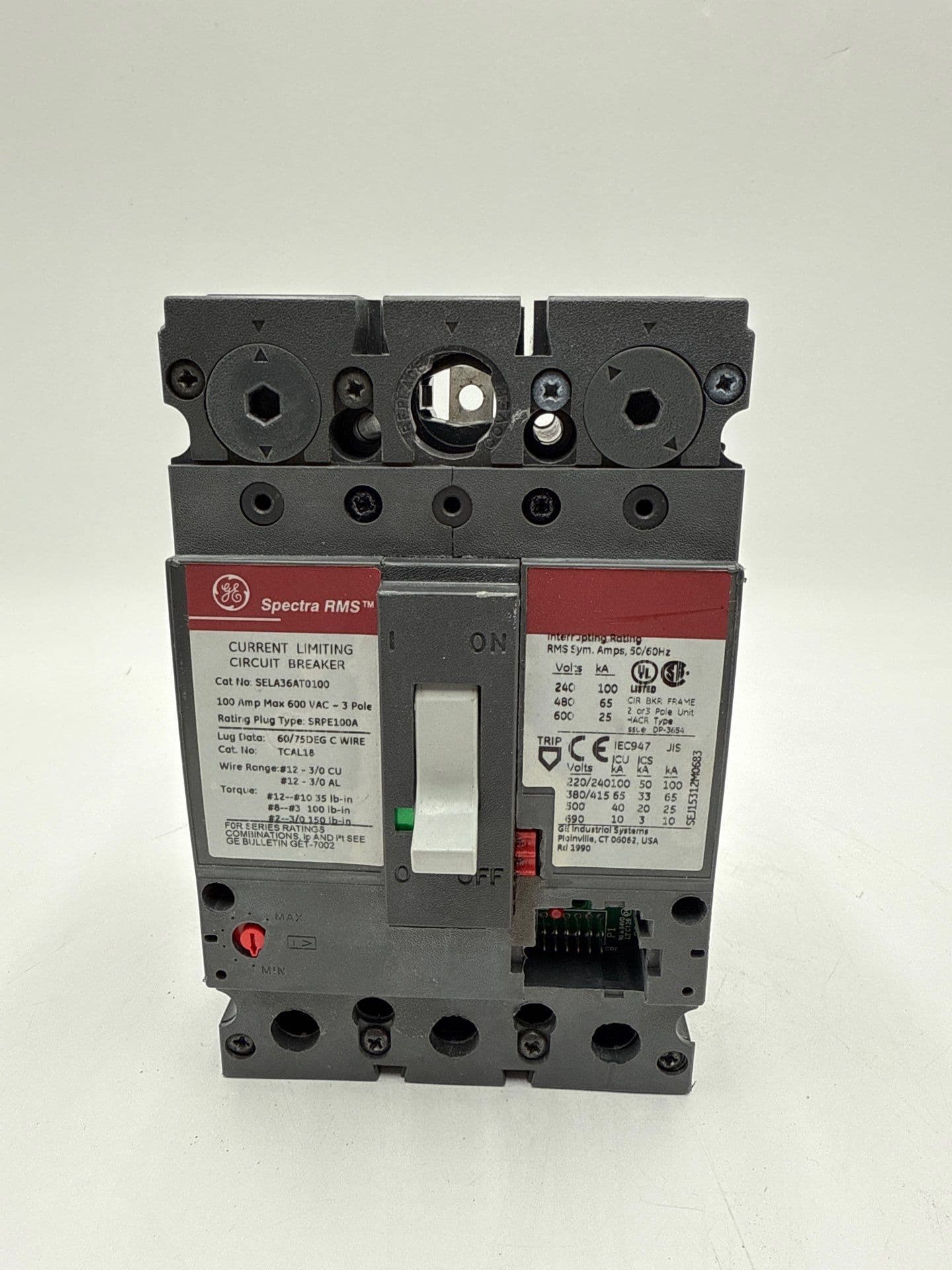 GE SELA36AT0100 Circuit Breaker 100A 600V 3 Pole – image 1