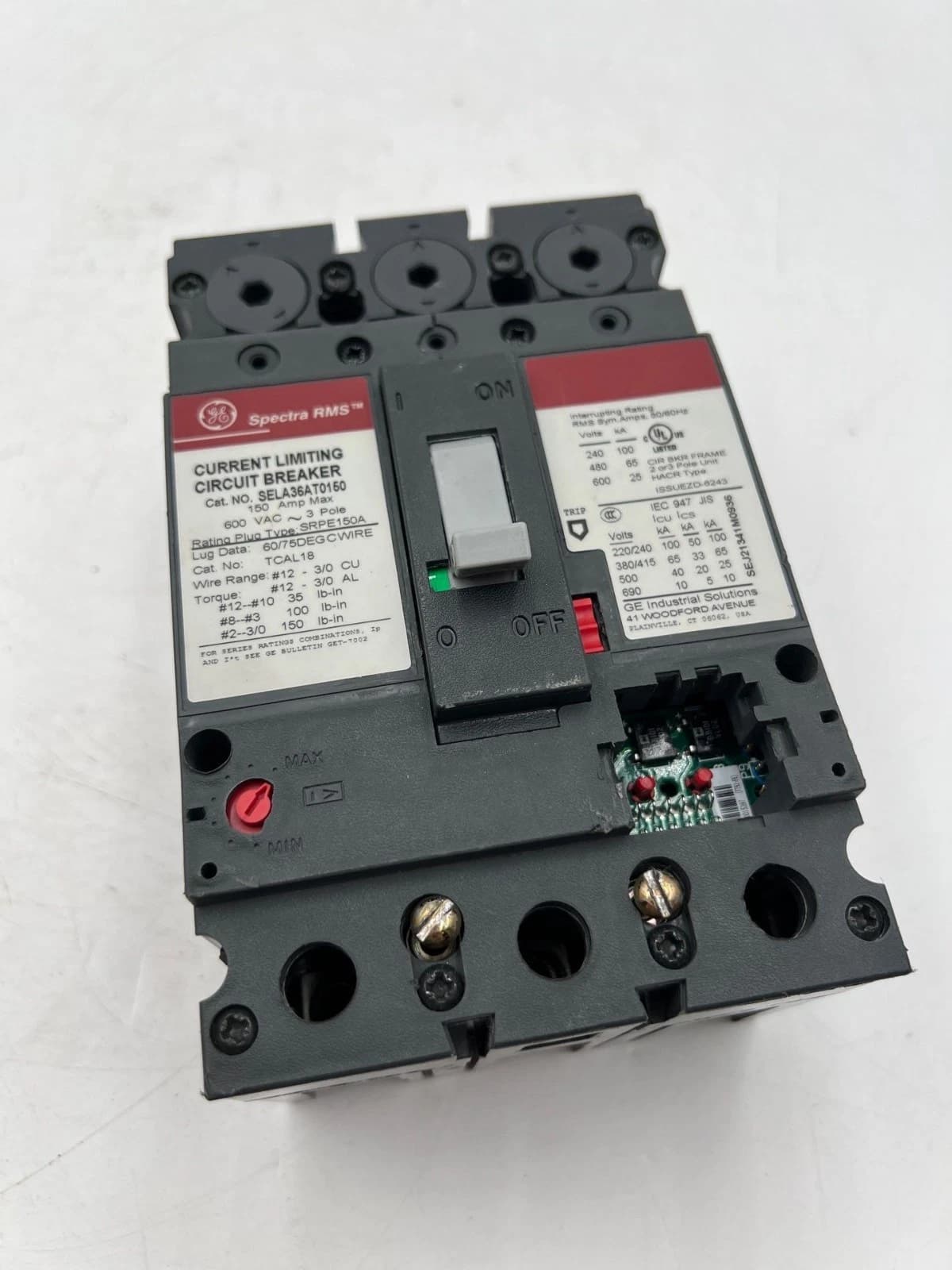 GE SELA36AT0150 Bolt On Circuit Breaker 3P 150A 600V SELA 150 Amp 600 Volt