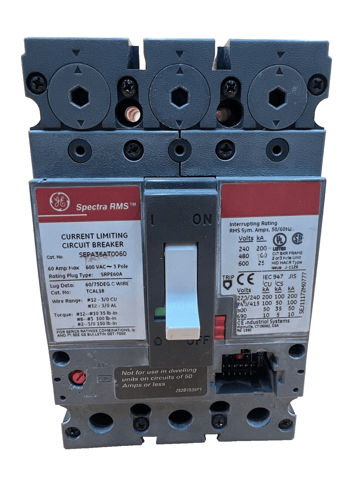 GE SEPA36AT0060 Circuit Breaker — image 1 of 6