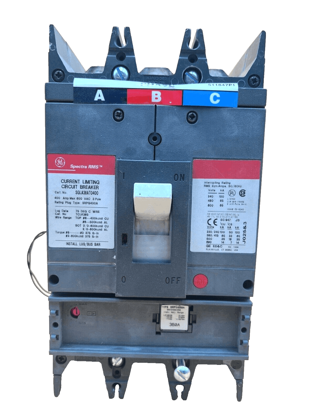 GE SGLA36AT0400 Circuit Breaker — image 1 of 7