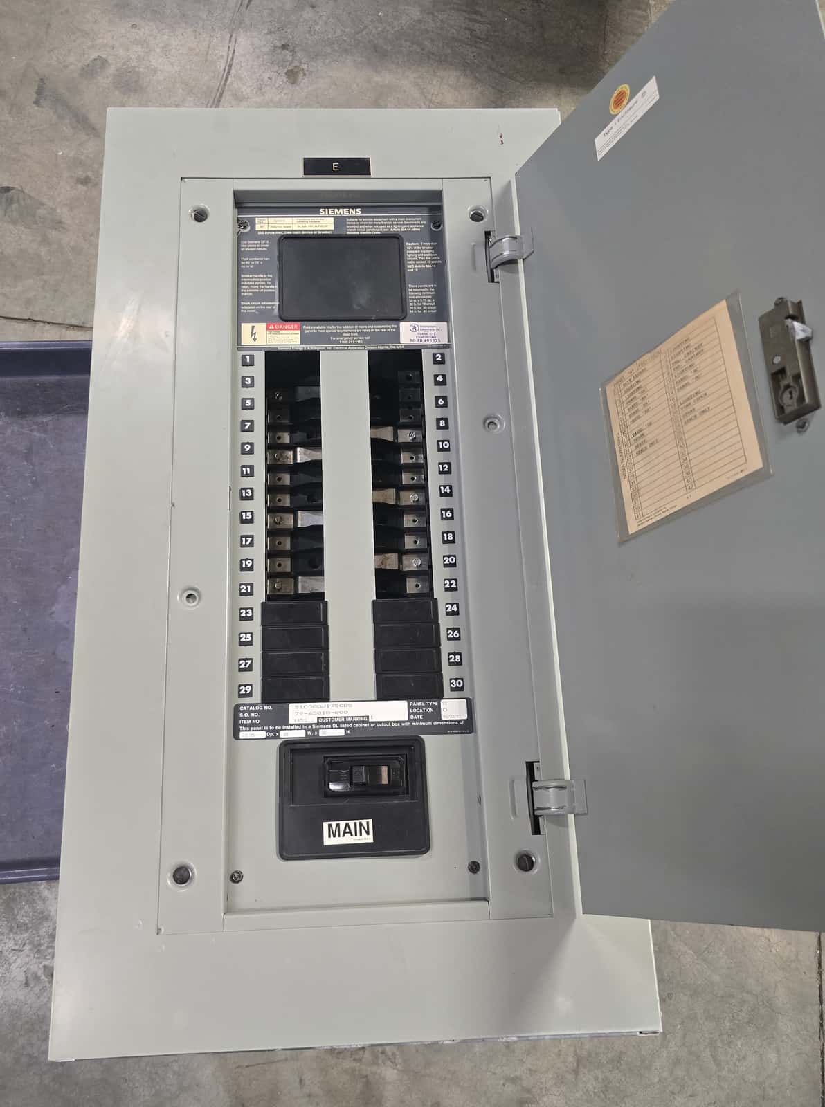 Siemens S1C30QJ175CBS Panelboard 175A 208/120V 3PH 4W 30Cir MCB Panel QJ23B175