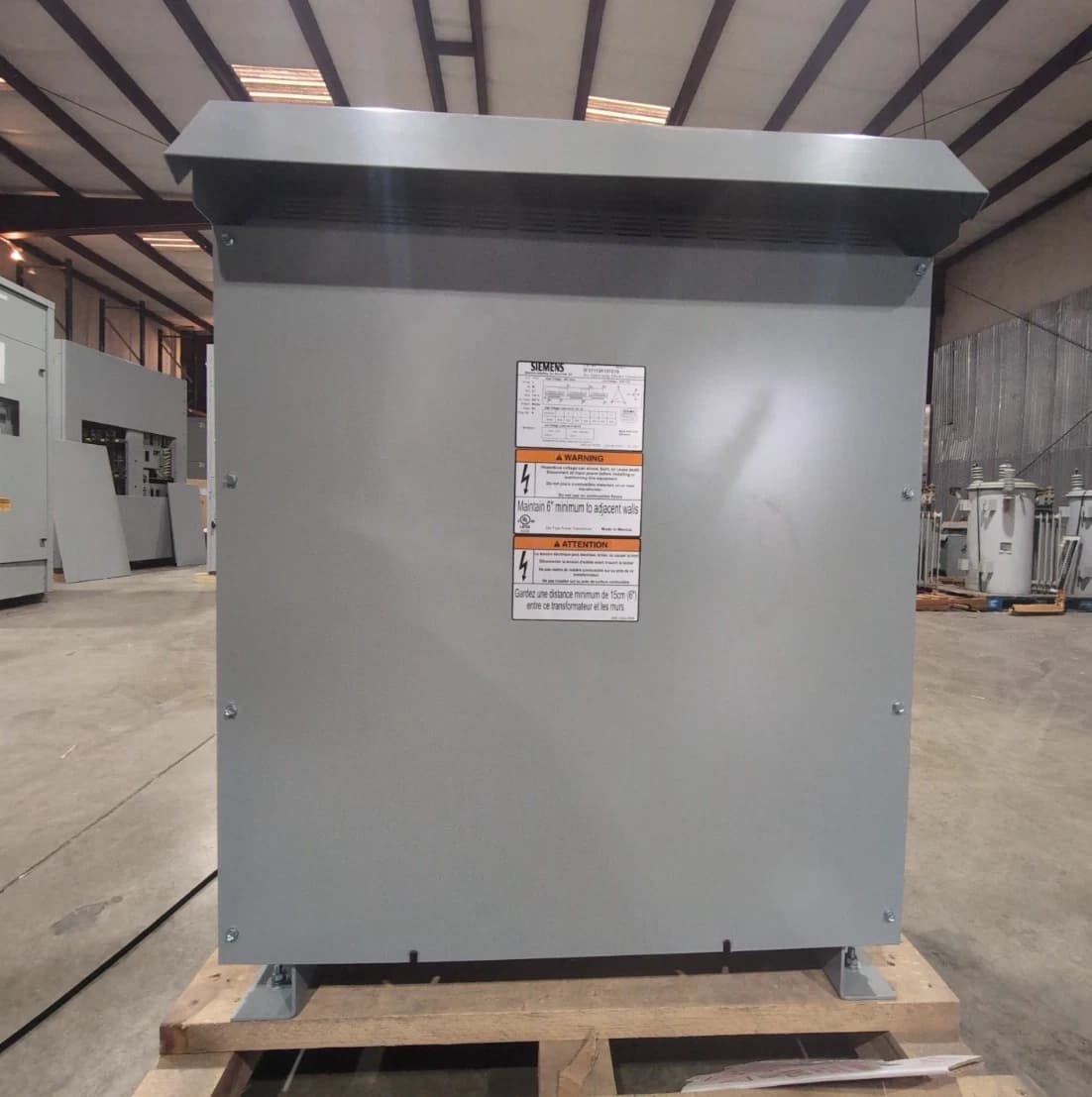 112.5KVA Siemens 3F3Y112K13FD16 Transformer Pri 480V Sec 208/120V 3PH 3R Encl – image 1