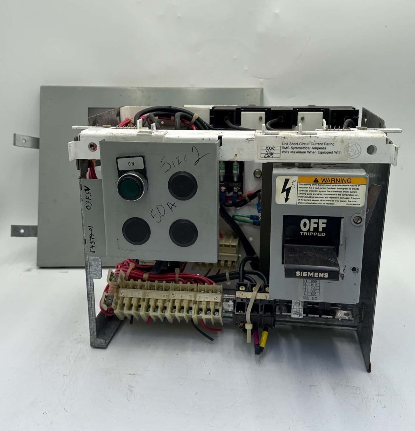 Siemens Model 90 12" 50A Combo MCC Bucket Size 2 3TF46 Starter ED63A050