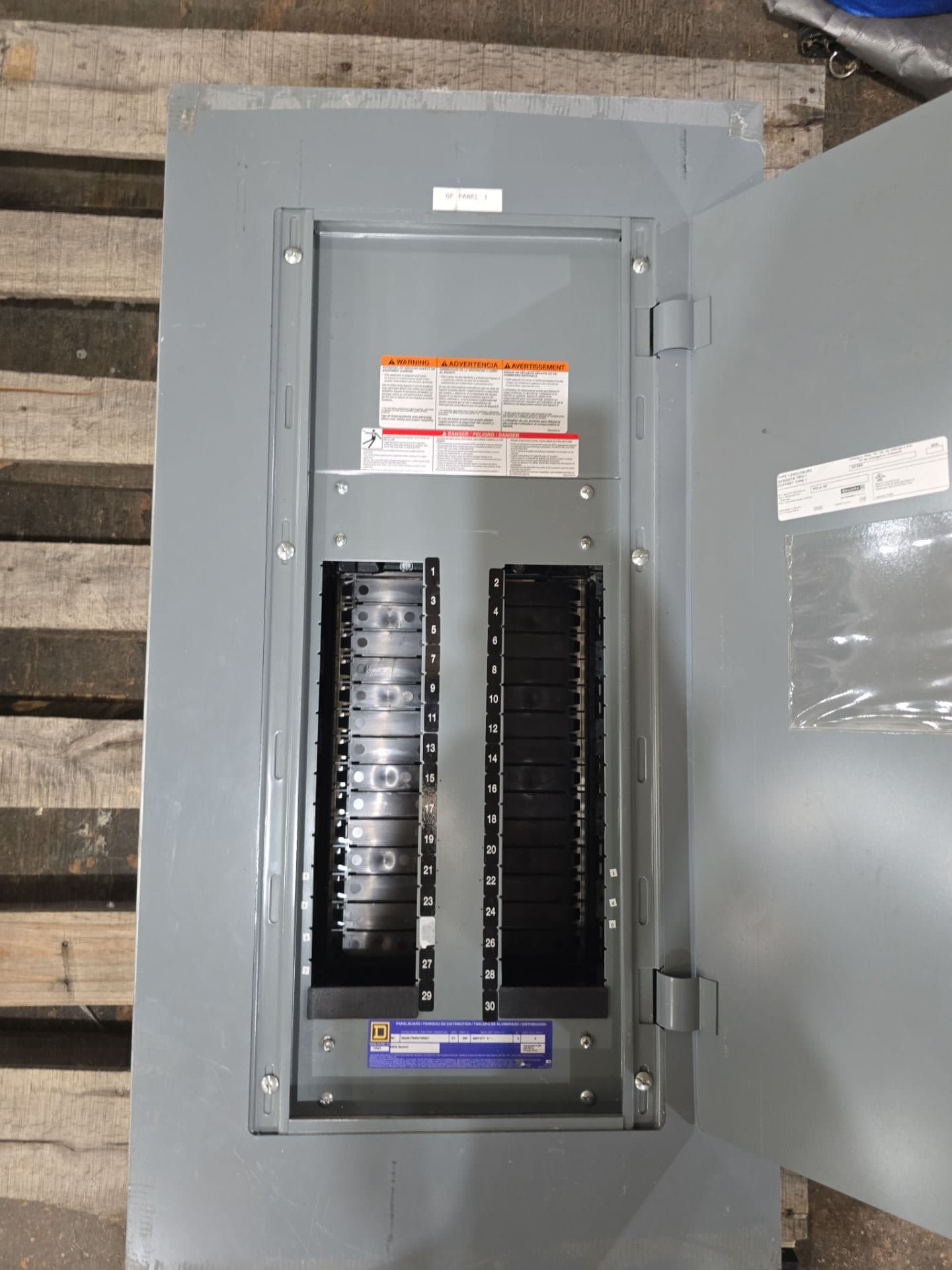 Square D NF Panelboard 200A 480/277V 3PH 4W 200 Amp MLO Panel 30 Cir Indoor – image 1