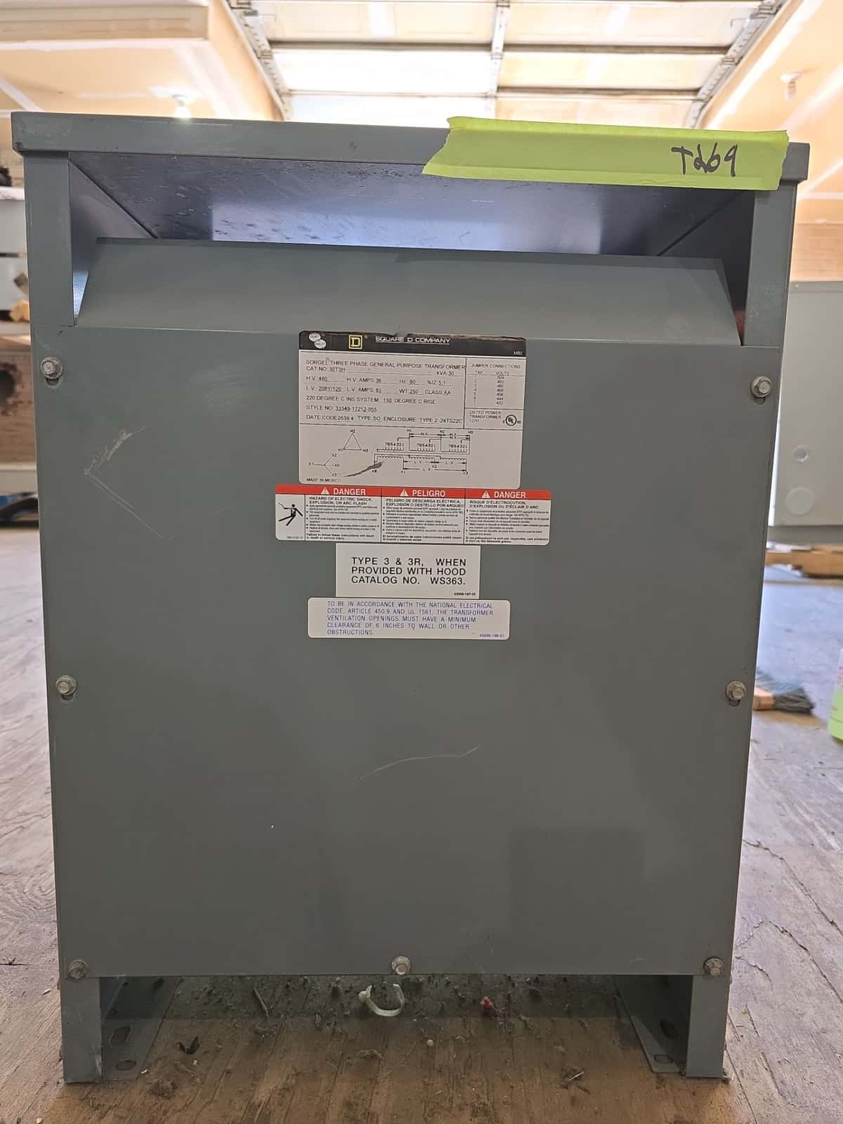 Square D 30T3H Dry Type Transformers — image 1 of 7