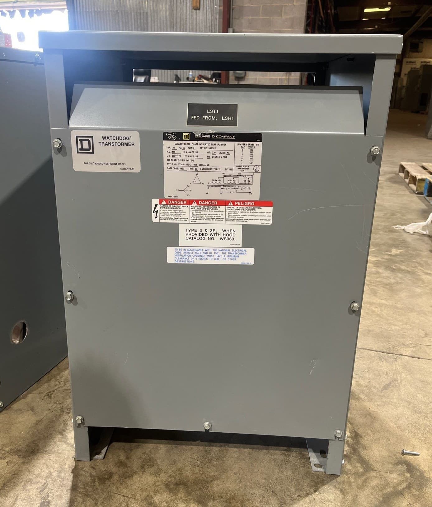 Square D 30T3HF Dry Type Transformers — image 1 of 7