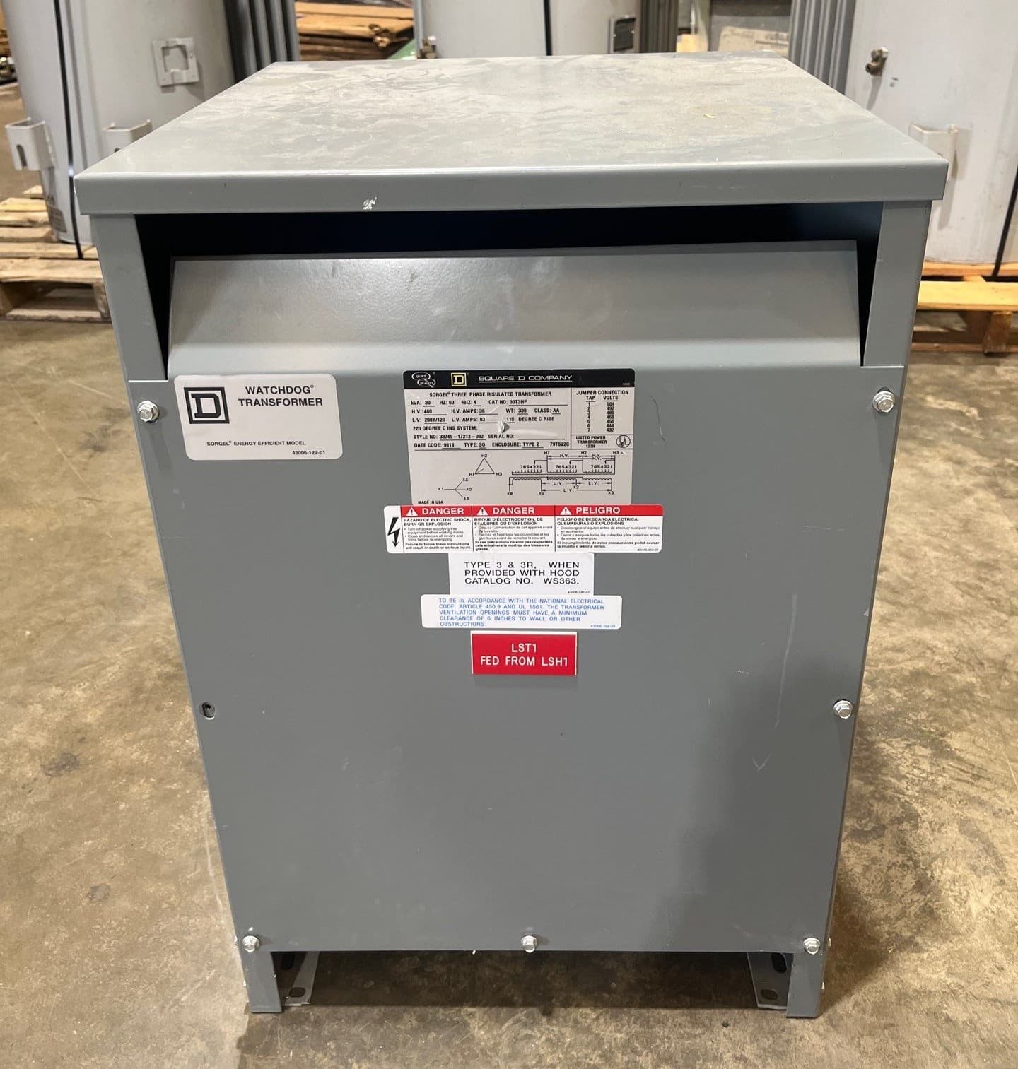 Square D 30T3HF Dry Type Transformers — image 1 of 8