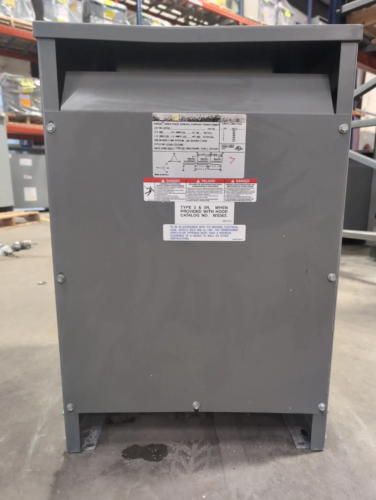 Square D 45T3H Dry Type Transformers — image 1 of 6