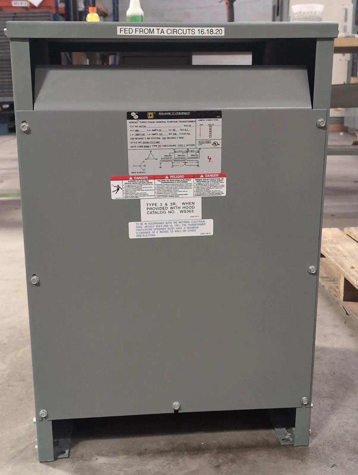 Square D 45T3H Dry Type Transformers — image 1 of 6