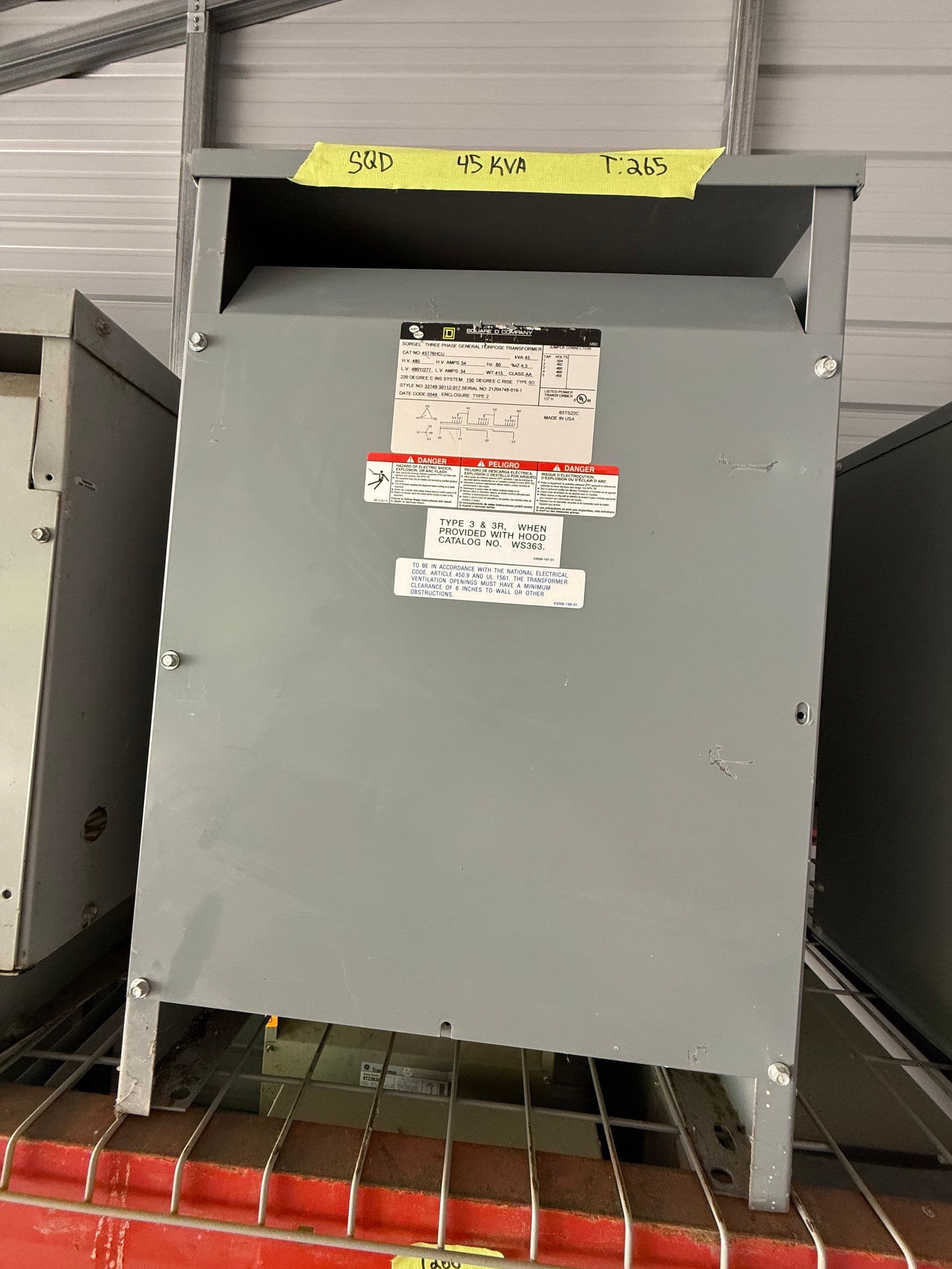 Square D 45T76HCU Dry Type Transformers — image 1 of 8