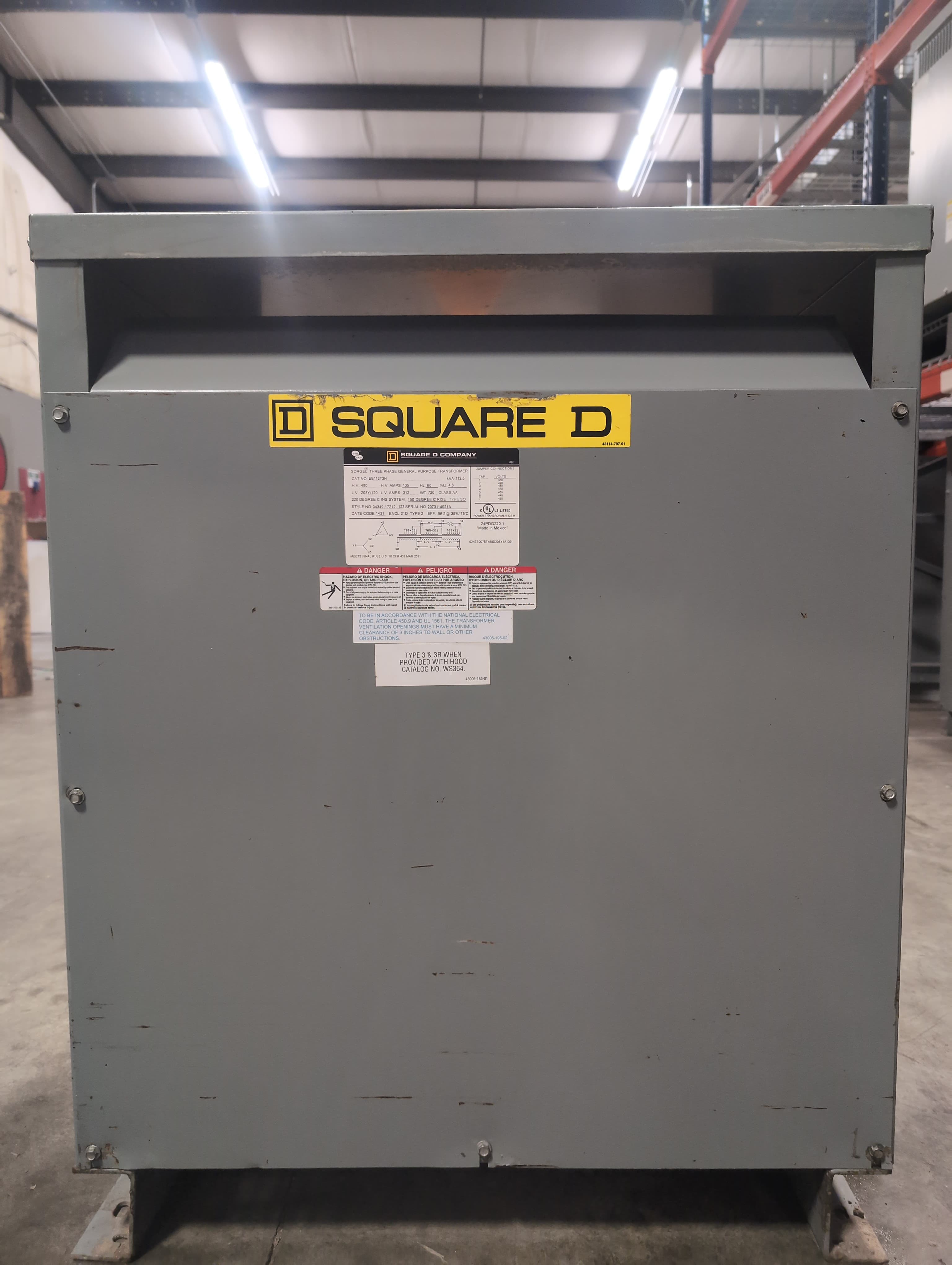Square D EE112T3H Dry Type Transformers — image 1 of 5