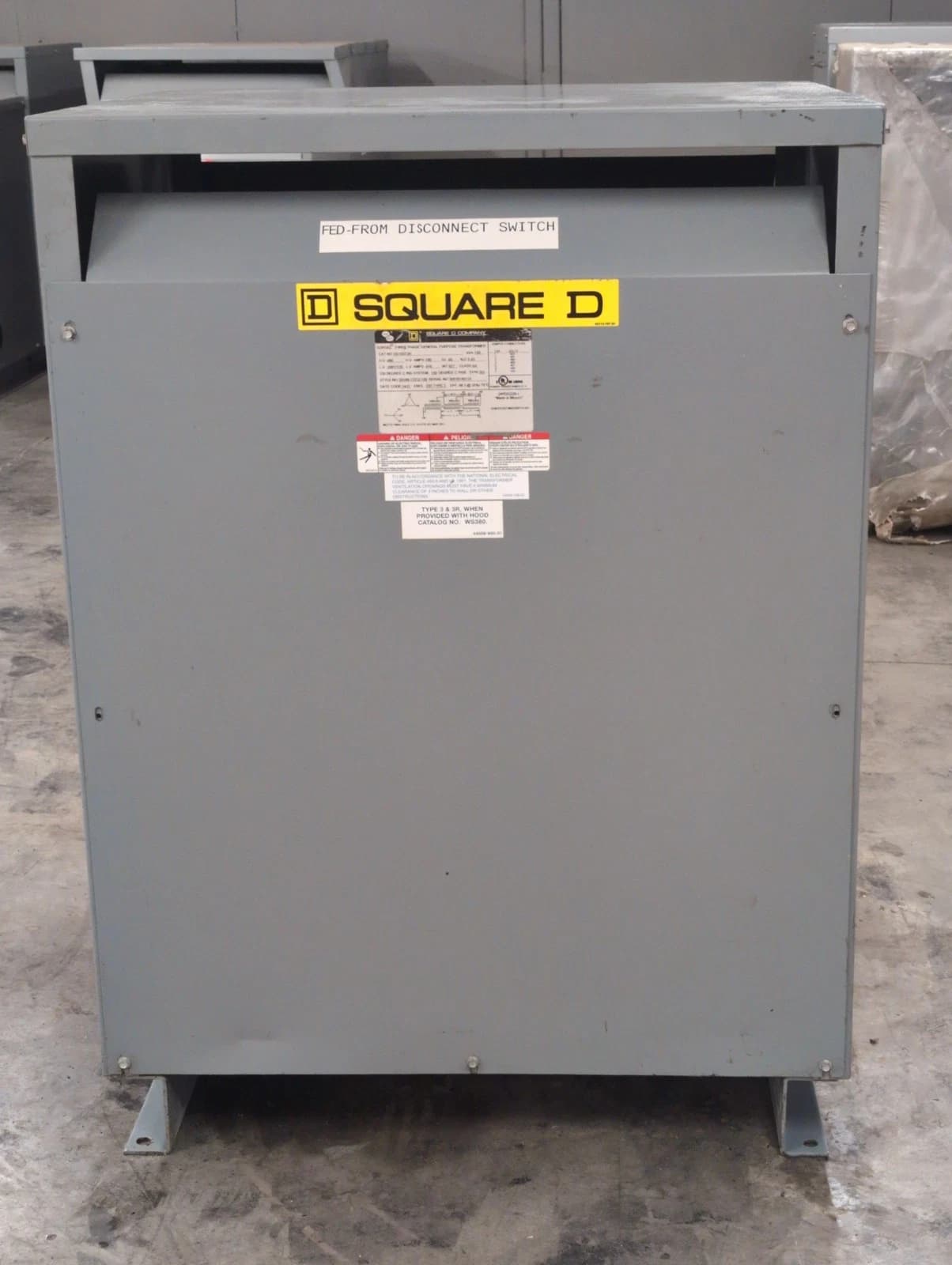 150KVA Square D EE150T3H Transformer 3PH Pri 480V Sec 208/120V 60Hz Indoor Encl