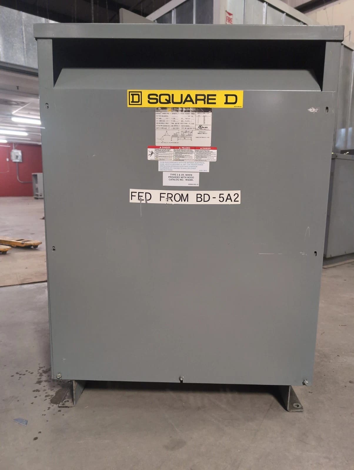 150KVA Square D EE150T3H 3PH Pri 480V Sec 208/120V Transformer 60Hz Indoor Encl – image 1