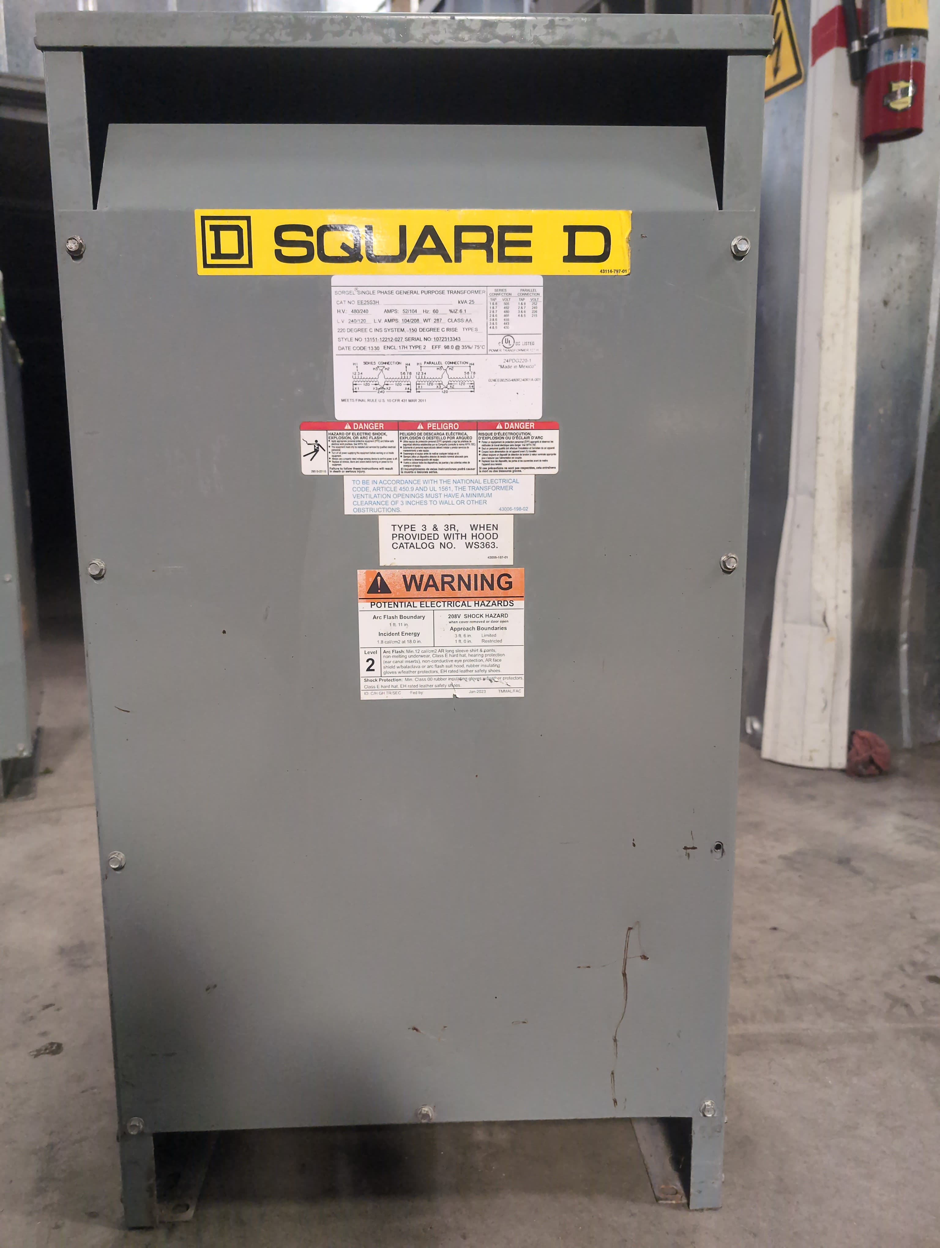 Square D EE25S3H Dry Type Transformers — image 1 of 6